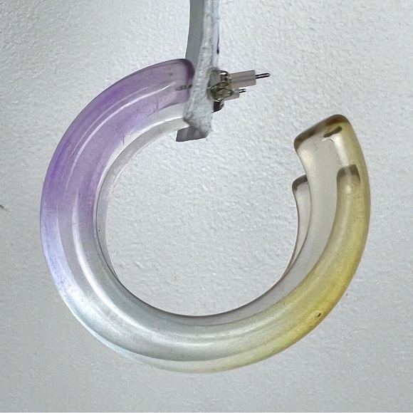 Free People Ombré Lucite Hoop Earrings - Picture 3 of 4